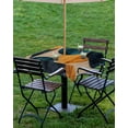 thumbnail image 4 of nqOlkjepod Turquoise Orange Geo Outdoor Tablecloth with Umbrella Hole & Zipper, Circle Modern Artwork Square Table Cover 54x54 Inch, Dining Waterproof Table Cloth Protector for Patio/Party/Picnic, 4 of 7