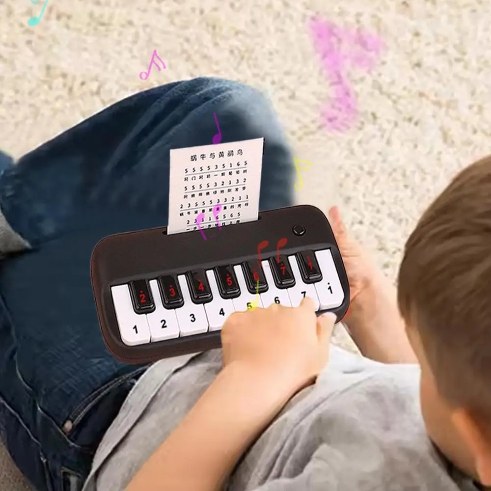 Mini Piano Keyboard Toys Musical Instruments with Lights for Toddlers 1-3 Years Old Birthday Gifts(Black)
