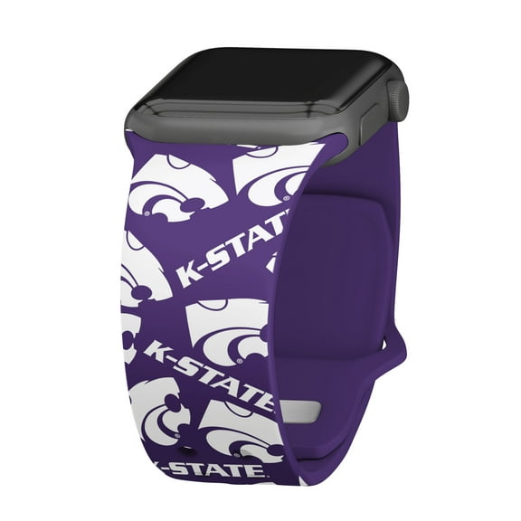 Kansas State HD Scattered Logo Unisex Watch Band for Apple Watch - 42/44/45/49mm(46mm Series 10/11) Short by Affinity Bands