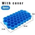 thumbnail image 2 of Bandejas para cubitos de hielo para congelador con tapa, 37 rejillas de silicona para moldes de cubitos de hielo pequeños, fácil de liberar, reutilizables en contenedores organizadores o cubos de, 2 of 5