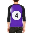 thumbnail image 2 of Halloween Billiard Pool Ball Four Costume All Over Mens Raglan T Shirt White-Black X-LG, 2 of 2