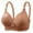 Brown women bras, variant on Wirefree Bra, Women's Push-up Breathable Daily Underwear Small Print Bra Green,S