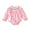 Pink, variant on Huowey Girls Long Sleeve Bowknot Prints Pullover Romper Bodysuits