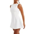 thumbnail image 2 of Women'S Summer Sleeveless Zipper Mock Neck Slim Fit A-Line Mini Dress Bodycon Party Club Dress for Women White L, 2 of 9