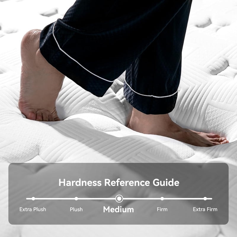 King Mattress, 12 Inch Hybrid Mattress in a Box, Memory Foam and Individual Pocket Springs, Medium Firm Comfort, Motion Isolation, Ideal for All Sleep Positions, CertiPUR-US Certified