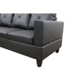 thumbnail image 3 of Starhome L Shaped Black Couch with Ottoman(Pillows Included) Microfiber, 3 of 8