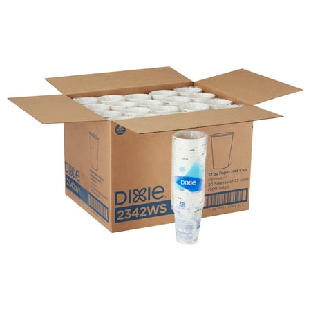 Paper Cup Cups - Dixie® 2342WS 12 oz. Paper Hot Cup by GP PRO (Georgia-Pacific), Disposable Coffee Cups, Pathways®, 20 Sleeves of 25 Cups (500 Cups Total)