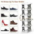 thumbnail image 4 of 6 Tier Foldable Shoe Rack Vertical Shoe Organizer Narrow Shoe Rack for Small Spaces Space Saving Free Standing for Corner Entryway Hallway Bedroom, 4 of 8