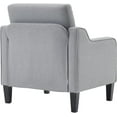 thumbnail image 5 of VINGLI Mid-Century Modern Accent Chair,Living Room Upholstered Armchair with Scooped Arms for Bedroom,Apartment,Studio,Office,Waiting Room,Light Gray, 5 of 7