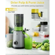 Juicer Machine with 4.35 Wide Mouth, Aeitto Cold Press Juicer Machine for Fruits and Vegetables, Slow Masticating Juicer Whole Fruit Juice Maker, High Juice Yield, Easy to Clean with Brush, Platinum