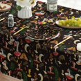 thumbnail image 4 of Mushroom Tablecloth 60x84 Inch Rectangular, Seasonal Black Vintage Moths Washable Seasonal Table Cover for Party Picnic Dinner Decor, 4 of 6