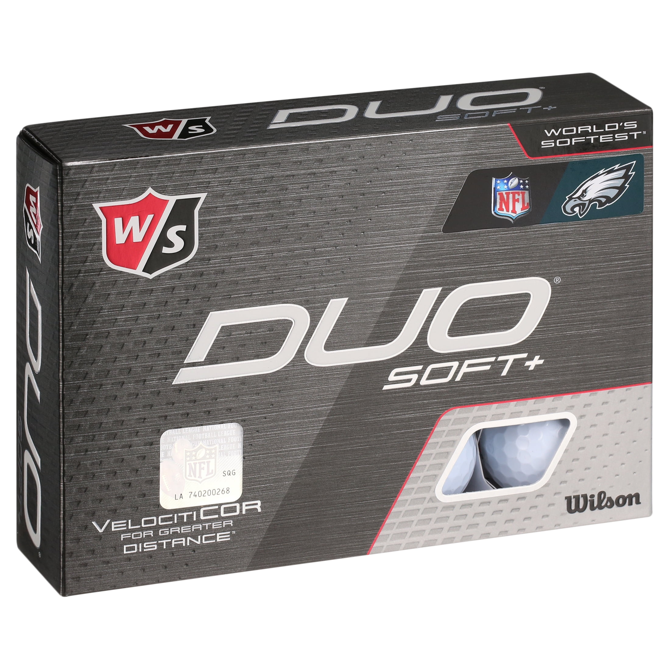 Wilson Staff Duo Soft + NFL Golf Balls White, Philadelphia Eagles