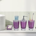 thumbnail image 4 of Unique Bargains 3 Pcs Reusable Bathroom Accessories Set Purple, 4 of 4
