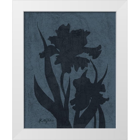 Talent, Kelley 12x14 White Modern Wood Framed Museum Art Print Titled - Indigo Garden Silhouette