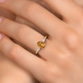 thumbnail image 4 of Gem Stone King 10K Yellow Gold Orange Red Madeira Citrine and Lab Grown Diamond Engagement Ring for Women | 1.40 Cttw | Oval 8X6MM | Gemstone November Birthstone | Size 8, 4 of 6