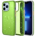 thumbnail image 1 of Allytech Compatible with iPhone 13 Pro 2021(6.1 inch), Crystal Clear Sparkly Bling TPU + Hard PC Hybrid Anti-Scratch Slim Case for Women Girls for iPhone 13 Pro 6.1", Green+Gray, 1 of 1