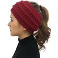 thumbnail image 4 of Qarigey Diadema cálida para el cabello, diadema tejida amigable con la piel, gorro de lana ligero, gorros elásticos transpirables, accesorios Sombreros Rojo púrpura, 4 of 6