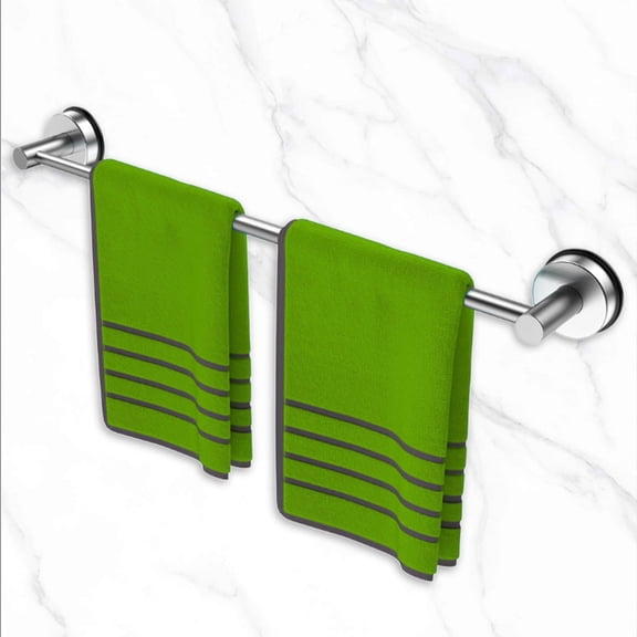 VEGCOO Expandable Suction Cup Towel Bar, 11-20" Adjustable Stainless Steel Towel Rail, Heavy Duty No Drill Towel Holder for Bathroom, Kitchen, Shower, Laundry, Silver 1 Pack