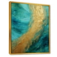 thumbnail image 2 of Designart "Alchemical Spiral Of Gold Teal Oceans V" Abstract Spirals Floater Framed Canvas Art Print, 2 of 5