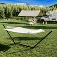 thumbnail image 3 of Ensemble de Hamacs pour 2 Personnes à Cadre en Acier avec Support, Capacité Robuste de 450 Lb, Conception en Polyester Matelassé et Filet, Comprend un Sac de Rangement - pour Cour Arrière, Patio, Camping, Beige, 3 of 7