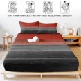 thumbnail image 5 of Twin Sze Fitted Sheet Set - Red Gray Black 2 Piece Bedding Sets 16" Deep Pocket Fitted Sheet with 1 Pillowcase, Vintage Country Gradient Wooden Grain Brushed Microfiber Hotel Luxury Bed Sheets, 5 of 9