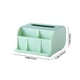 thumbnail image 3 of Caja de pañuelos de escritorio de plástico con compartimento de almacenamiento para organizar el salón y el escritorio de oficina, 3 of 6