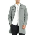 thumbnail image 2 of DARING DIVA Men's Trench Coat Lightweight Single Breasted Jacket Overcoat M Light Gray, 2 of 6