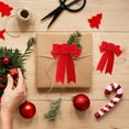 thumbnail image 3 of Estbridge 10 Pcs Nœuds Rouges Décorations de Noël 9 x 13 Pouces Grand Nœud en Velours Filaire avec Bordure Dorée pour Couronnes Emballage Cadeau Extérieur Arbre, 3 of 8