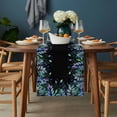 thumbnail image 2 of Colorful Leaf Table Runner - 72 Inch Long, Kitchen Dining Table Runner Dresser Scarves, Farm Pastoral Plant Watercolor Black Farmhouse Decor for Coffee Tables Wedding Party Banquet, 2 of 8