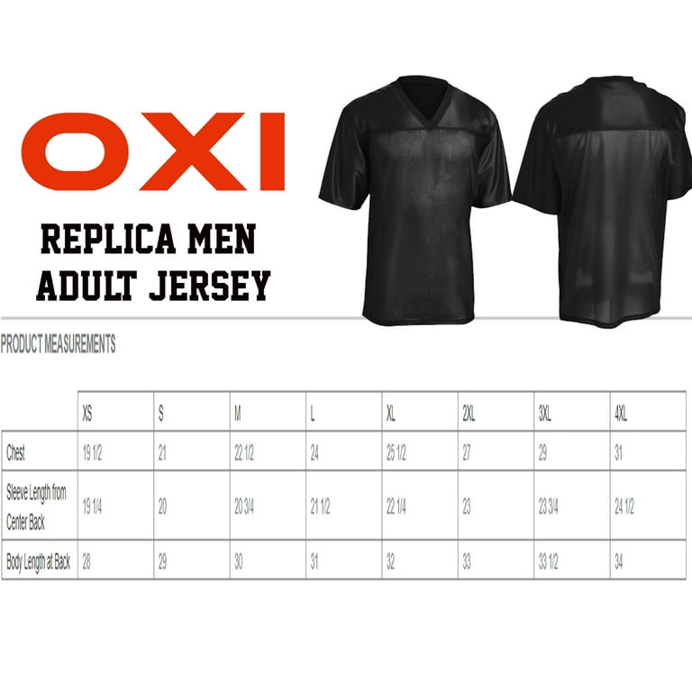 Men Football Replica Jersey Color Black 4X Large Size Walmart