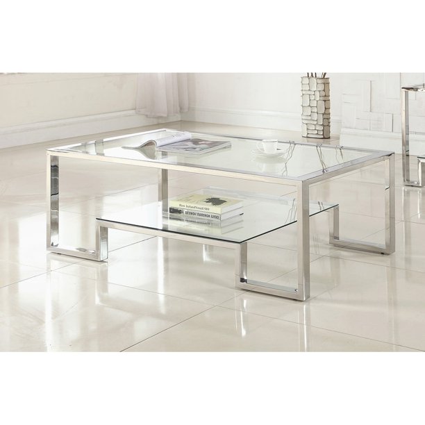 Best Master Furniture Gw121 Glass Coffee Table Walmart Com Walmart Com