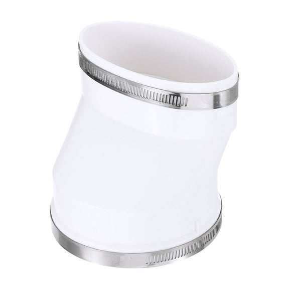 Uxcell Duct Adapter Round to Oval, Oval Recessed Dryer Vent Hose Connector Adapter with Stainless Steel Clamp, White
