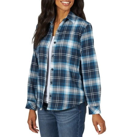 lee riders womens fleece lined flannel shirt