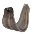 thumbnail image 2 of Clip en extensiones de cabello humano Remy marrón chocolate a caramelo rubio Balayage 7 piezas 120 g 14 pulgadas, 2 of 5