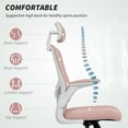 thumbnail image 4 of HOMCOM Ergonomic Office Chair with 4D Lumbar Support, Headrest, Pink, 4 of 10