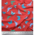 thumbnail image 1 of Soimoi Orange Crepe Silk Fabric Butterflies Butterfly Decor Fabric Printed Yard 42 Inch Wide, 1 of 1