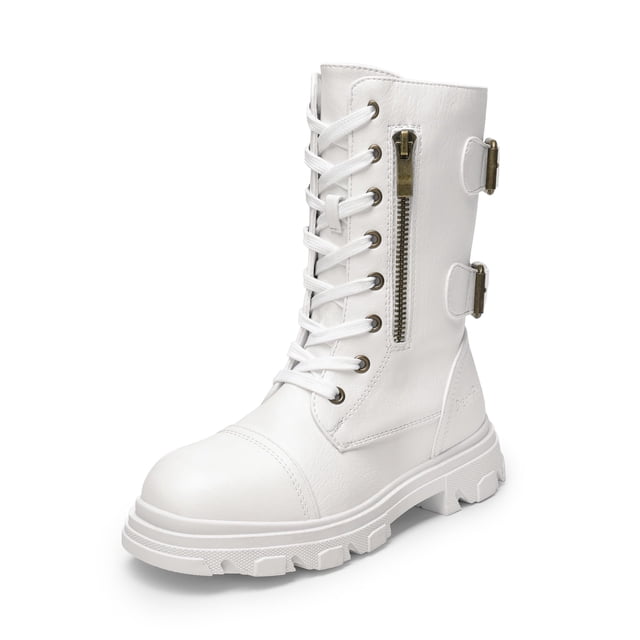 Botas de Combate DREAM PAIRS para Niñas SDBO2306K Negras Talla 4 Niña Grande