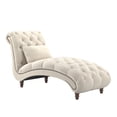 thumbnail image 2 of Weston Home Bowman Tufted Armless Chaise with Matching Pillow, Beige Velvet, 2 of 7