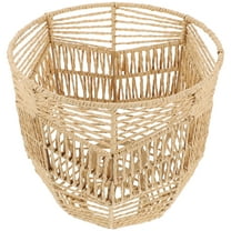 OSALADI Paper Rope Lampshade Pendant Light Cover Woven Rope Lampshade Chandelier Vintage Rustic Reusable Imitation Rattan Lamp Shade