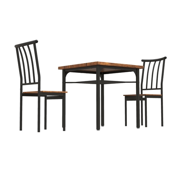 MDF and Stainless Steel Dining Table Set for 2 with Space-Saving Design,2-Piece Indoor Modern Square Table Kitchen,Dinning Room Table Furniture Set for Kitchen, Apartment(80*80*76CM)