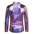 BZGTZT Men's Metallic Disco Blouses Shiny Slim Fit Metallic Sequin Long