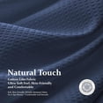 thumbnail image 4 of Navy Blue Waffle Shower Curtain, Heavy Duty Fabric Shower Curtain for Bathroom, Luxury Weighted Bathroom Shower Curtain Set, Polyester Blend Cloth with 12 Hooks, 4 of 12