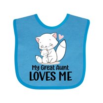 Inktastic White Kittens My Great Aunt Loves Me Boys or Girls Baby Bib