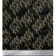 thumbnail image 1 of Soimoi Black Cotton Duck Fabric Seal Leaves Print Fabric by the Yard 44 Inch Wide, 1 of 3