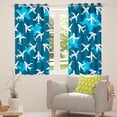 thumbnail image 3 of Boys Airplane 52"x84" Set of 2 Panels Window Curtains & Drapes for Kids Cartoon Aircraft Print Blackout Curtains Cartoon Jet Planes Curtains Vintage Grunge Stars Pattern Darkening Curtains Navy Blue, 3 of 6