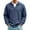 Navy, variant on GrmtClth Waffle Knit Tops for Men Fashion Waffle Knitted Long Sleeve Work Shirts V Neck Comfy Soft Sweatshirts Green 4XL