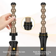 Prizm 5 in 1 Curling Wand Set, 11 Temp Settings Curling iron, Interchangeable Tourmaline Ceramic Barrels Hair Wand, Brown