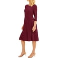 thumbnail image 6 of Nlife Women 3/4 Sleeve Round Neck Swing Midi Dress, L, 6 of 10