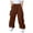 Coffee, variant on OOOUM Kids Cargo Pants Elastic Waist Solid Color Wide Leg Pants With Pocket Loose Fit Casual Straight Leg Jeans For Hiking Running Khaki 14-15 Years
