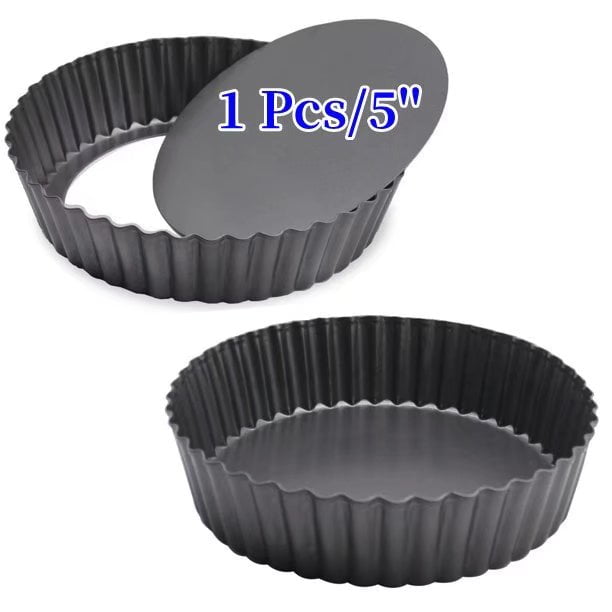 Mini Tart Pan 5 Inch with Removable Bottom Quiche Pan Nonstick Round